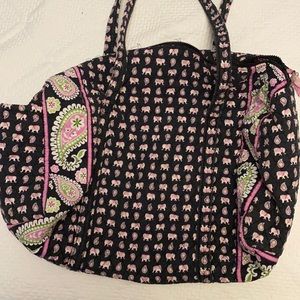 Large Vera Bradley Elephant Print Travel Bag